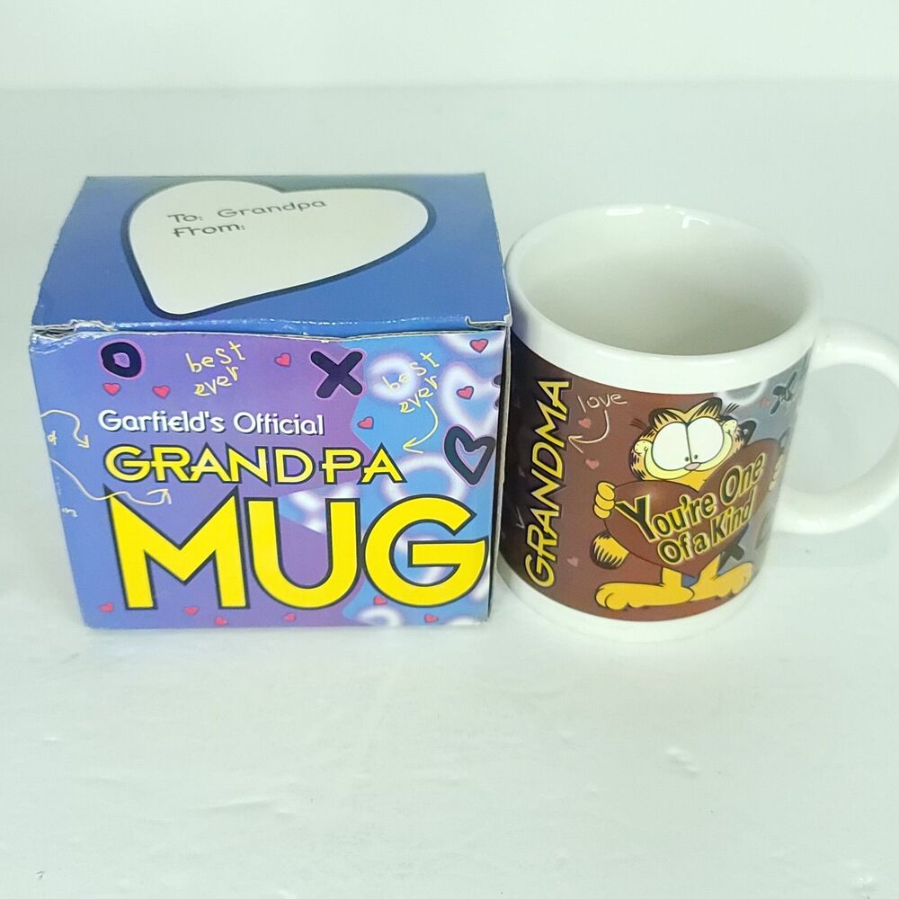 Vintage 1978 Garfield World's Greatest Grandma Coffee Cup Mug Enesco﻿ Box Error